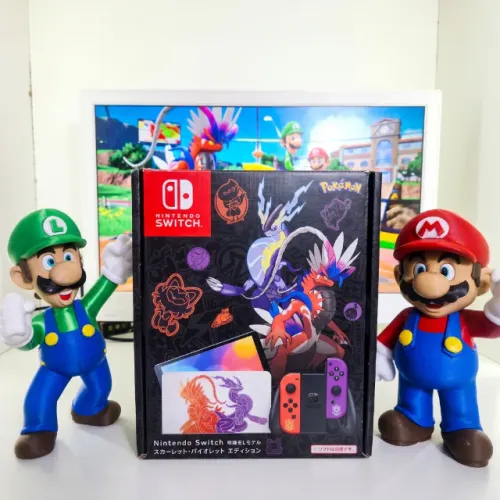 Nintendo Switch OLED Pokémon Scarlet & Violet Edition - Caixa Original Japonesa