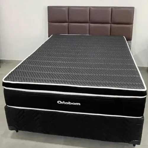 Cama Box SOLTEIRO Serenita Black Pillowtop Ortobom - CARTÃO 12X SEM JUROS