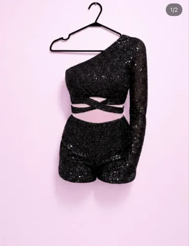 Conjunto paetê preto
