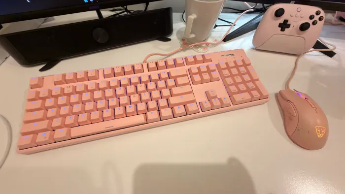Teclado e Mouse Gamer Rosa Motospeed