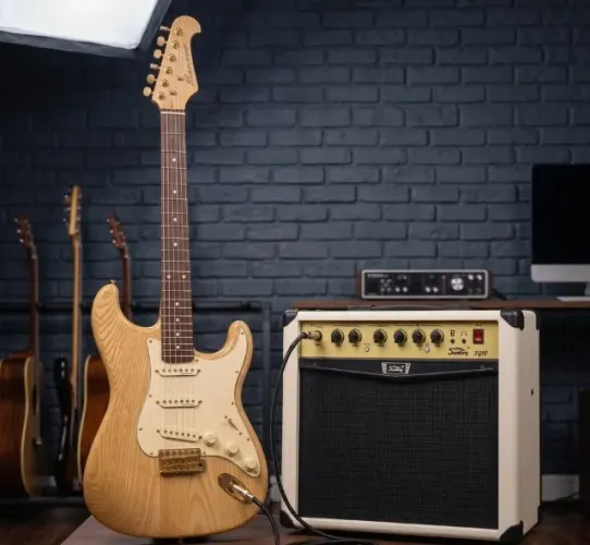 Guitarra Benson Hardy Gold + Amplificador soundking de guitarra.