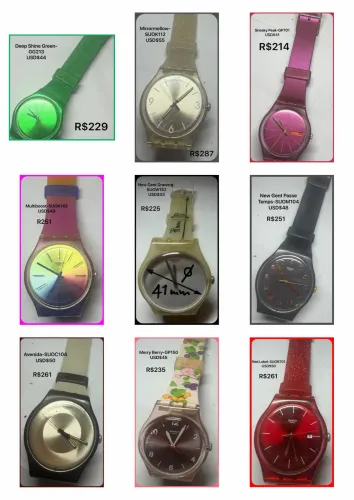 Coleção Swatch (sem pilhas) 32Unidades 