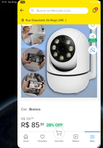 Câmera Segurança WiFi 1080p PTZ 360° Visão Noturna Yoosee