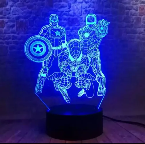 Placa decorativas de led acrílico, funciona a pilhas ou USB, multicores com controle