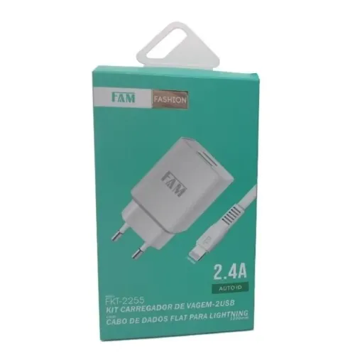 Kit Carregador FAM Lightning (IPHONE)