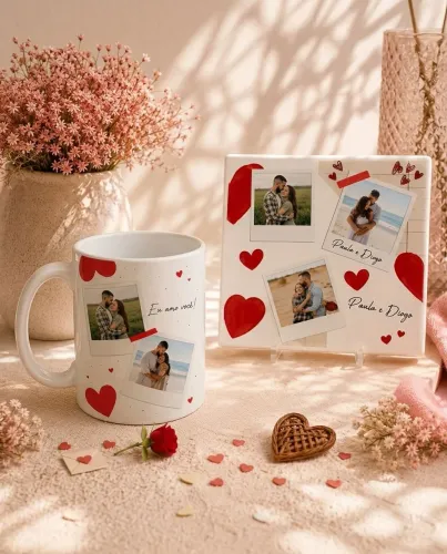 Kit Personalizado dia dos Namorados Caneca + Azulejo 20x20 