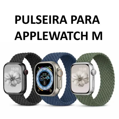 Pulseira para Watch Nylon Loop Solo Elástica 40/42 M - Preta Azul ou Verde