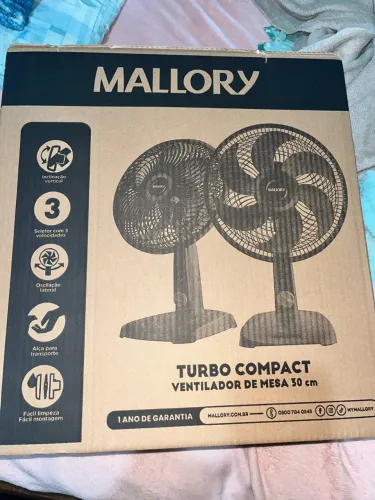 Ventilador Mallory Turbo Compact 30 cm Novo na Caixa!