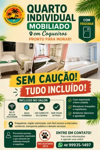 Quarto Individual Mobiliado