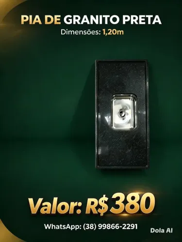 Pias de granito verde Ubatuba 1,20 x57