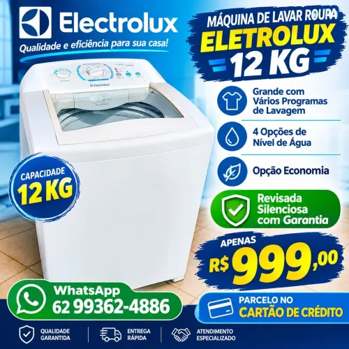 Máquina de lavar Eletrolux com Garantia Revisada Parcelo no cartão 