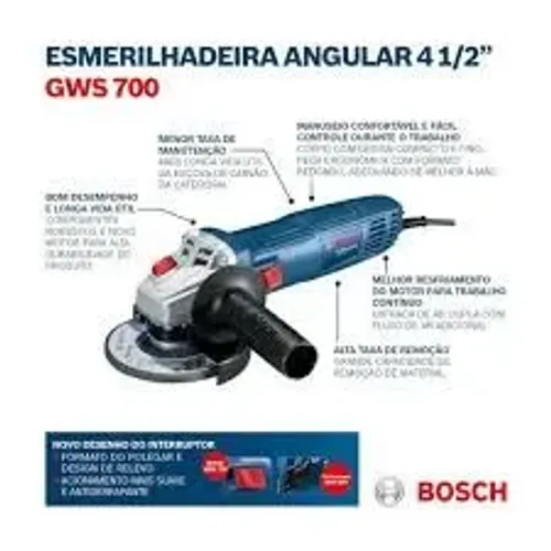Esmerilhadeira GWS 700 BOSCH 719W LACRADA 