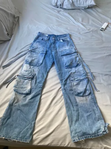 CALÇA MULTICARGOS JEANS ZARA - ORIGINAL