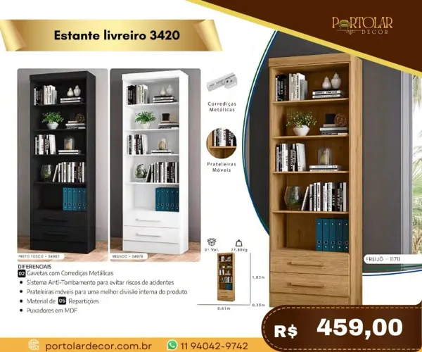 Estante Livreiro 3420 - Á pronta entrega 