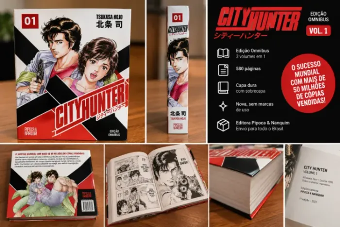 Mangá City Hunter Vol. 1 Omnibus - Pipoca & Nanquim - Capa Dura