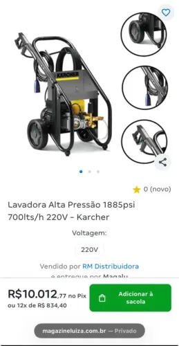 Lavadora de alta pressão kartcher 7/13