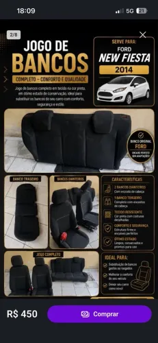 Vendo banco do New Fiesta ano 2014 está Limpo higienizado ?