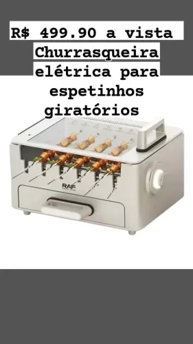 churrasqueira elétrica espeto giratório novas