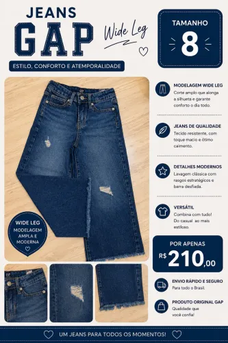 Calça jeans Gap tamanho 8