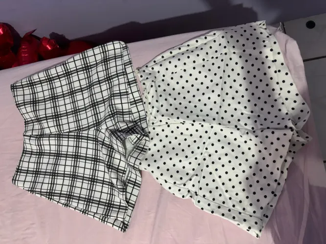 Shorts Femininos Estampados - Xadrez e Poá - Tamanho Único