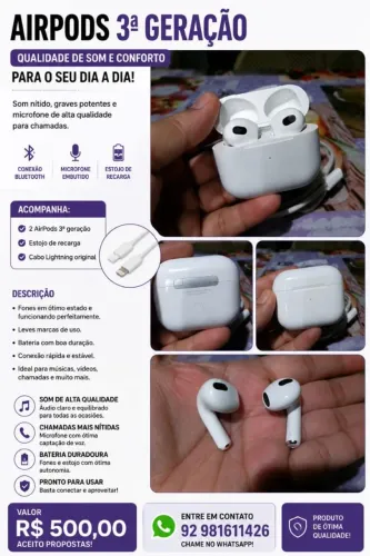 Airpods 3a geração 