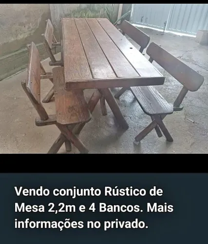 Mesa Rústica de madeira maciça 