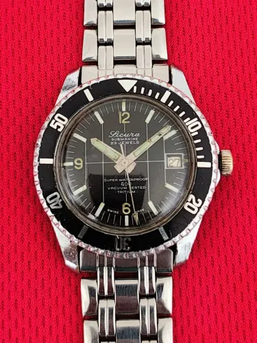 Relogio Sicura Submarine 400 Diver Suíço Corda Manual Anos 60