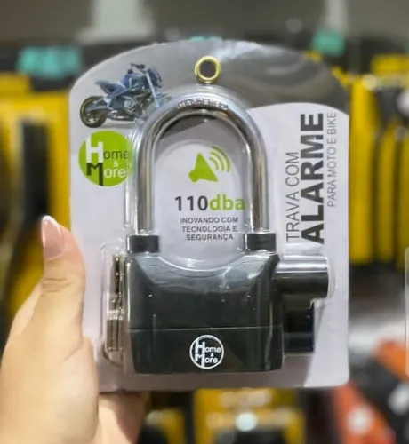 Trava com alarme para motos e bikes