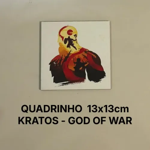 Quadro MDF Kratos - God of War (13x13cm)