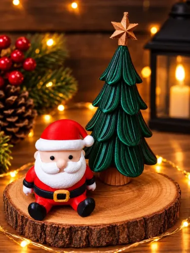 Kit Natalino - Árvore de Natal + Papai Noel em 3D