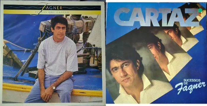 LPs de Fagner | Pedras que Cantam + Cartaz | Discos do Faustino