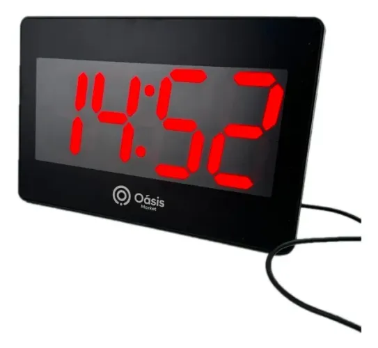 Relógio Parede Mesa Digital Calendário Termômetro Alarme Oasis preto