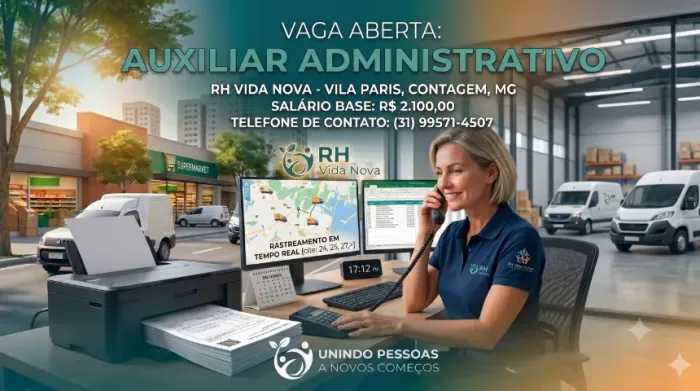 Vaga Auxiliar ADM / Motorista CNH B