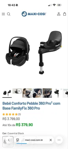 Bebê Conforto Maxi Cosi Pebble 360 Estado de Novo