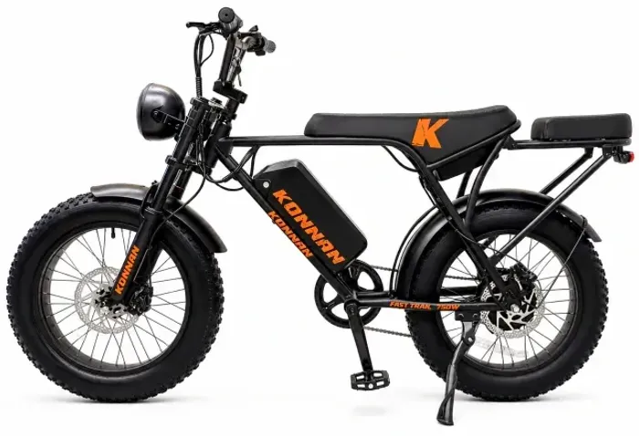 BICICLETA ELETRICA FAST TRAIL 750W PRETO/LARANJA BATERIA DE LITIO 48V MARCA KONNAN - PX-FT