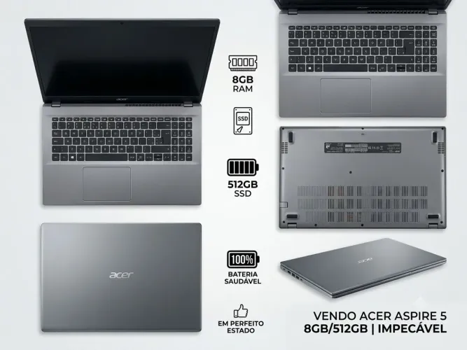 Notebook Acer Aspire 5 - 8 RAM 512 memória interna.