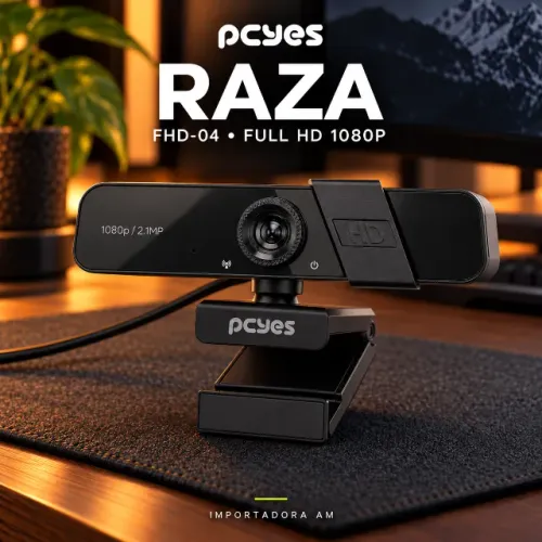 Webcam PCYES Raza FHD-04 Full HD 1080p com Microfone ? R$169,00
