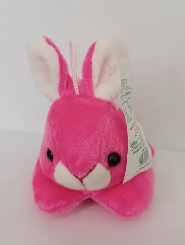 Chaveiro de Coelho Rosa de Pelúcia Páscoa