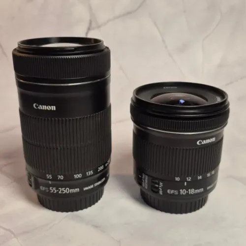 Lentes Canon - EF-S 10-18mm + 55-250mm IS STM (APS-C)