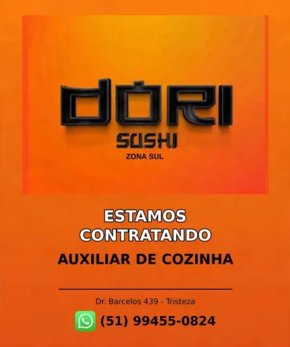 Vaga auxiliar cozinha ZONA SUL PORTO ALEGRE 