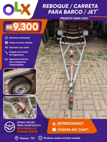 Carretinha de reboque para barco