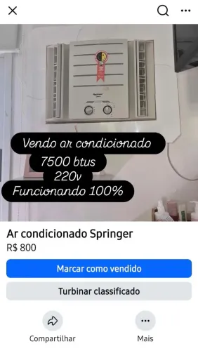 Vendo ar condicionado de janela