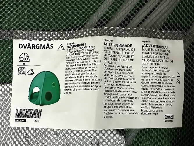 DVÄRGMÅS Tenda de brincar, verde