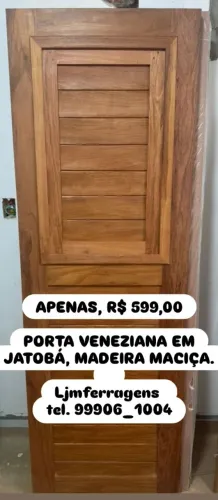 PORTA VENEZIANA EM MADEIRA MACIÇA DE JATOBÁ.