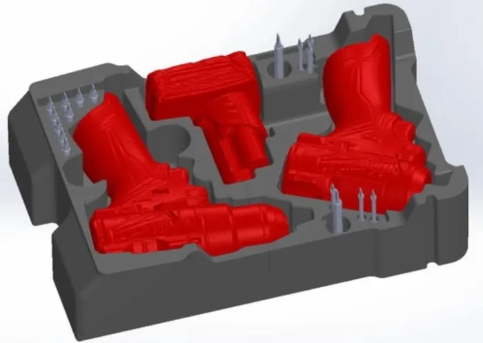 Inserto feito em 3D milwaukee packout 