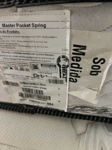 Colchao marca master poket spring 1,28x 1,88 molas   d 33