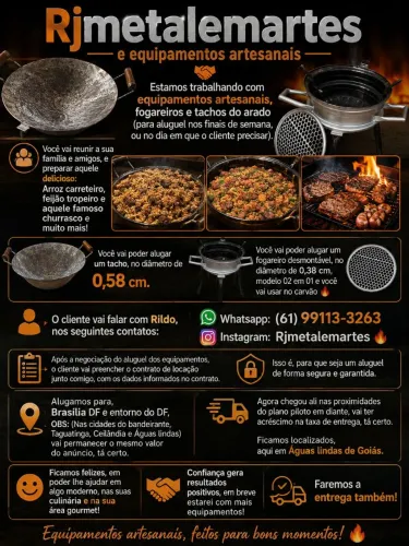 ALUGUEL DE FOGAREIRO E TACHO DE ARADO , PARA VOCÊ PREPARAR AQUELE DELICIOSO ALMOÇO