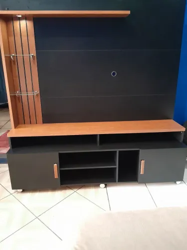 Rack painel laminada em madeira MDF 