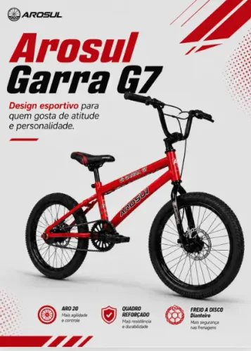 Bicicleta Aro 20 Garra7 Disc  Vermelha