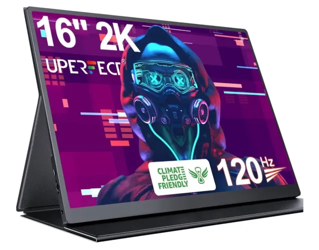 Monitor portátil UPERFECT tela de 16 e resolução de 2K Ultra HD (2560x1600 pixels) e HDR.